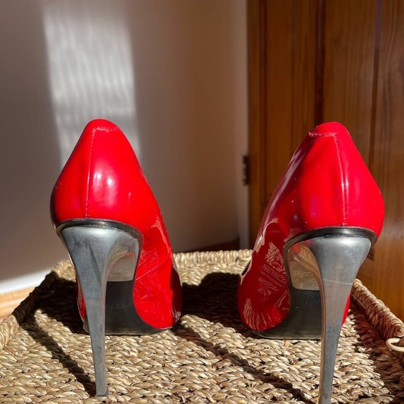 👠 Giuseppe Zanotti Red Patent Metal High Heels Stilettos Party Shoes - Picture 5 of 11